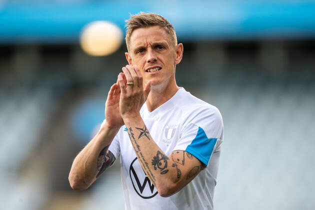 220804 Soren Rieks of Malmö FF ahead of the UEFA Europa League qualification match between Malmö FF and Diddeleng on August 4, 2022 in Malmö Photo Mathilda Ahlberg BILDBYRAN COP 240 MA0288 fotbol football soccer fotball uefa europa league kval qualifying round qualification malmö ff diddeleng bbeng dudelange,  Copyright: MATHILDAxAHLBERG BB220804BB682