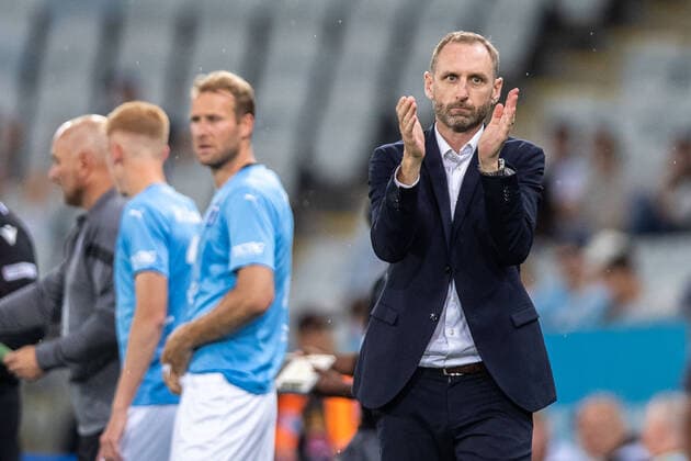 220804 Andreas Georgson, head coach and sport director of Malmö FF during the UEFA Europa League qualification match between Malmö FF and Diddeleng on August 4, 2022 in Malmö Photo Mathilda Ahlberg BILDBYRAN COP 240 MA0288 football football soccer fotball uefa europa league kval qualifying round qualification malmö ff diddeleng bbeng dudelange,  Copyright: MATHILDAxAHLBERG BB220804BB716