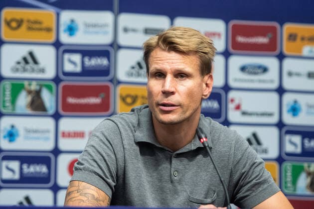 August 4, 2022, Maribor, Slovenia: Toni Koskela, head coach of HJK Helsinki speaks to the media after the UEFA Europa League third qualifying round, first leg match at the Stadion Ljudski vrt in Maribor..Final score: NK Maribor 0:2 HJK Helsinki Maribor Slovenia - ZUMAs197 20220804_zaa_s197_130 Copyright: xMilosxVujinovicx