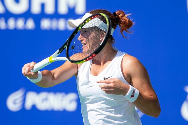 Polish Open - ITF Women s World Tennis Tour Katarzyna Kawa (POL) during the ITF Women s World Tennis Tour in Kozerki, Poland, on August 4, 2022. Kozerki Poland  Copyright: xFotoxOlimpikx originalFilename:jastrzebowski-polishop220804_npR1p.jpg
