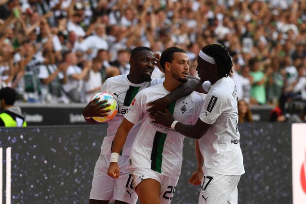 MOENCHENGLADBACH, GERMANY - AUGUST 6, 2022: Ramy Bensebaini. The football match of Bundesliga Borussia Mönchengladbach vs TSG 1899 Hoffenheim.  Copyright: xVITALIIxKLIUIEVx