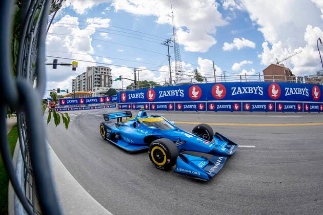 August 6, 2022, Nashville, TN, United States of America: JIMMIE JOHNSON (48) of El Cajon, California travels through the turns during a practice for the Big Machine Music City Grand Prix on the Streets Of Nashville in Nashville TN. IndyCar, Indy Car, IRL, USA SERIES 2022: Big Machine Music City Grand Prix Jimmie Johnson  - ZUMAa161 20220806_zaa_a161_030 Copyright: xWalterxG.xArcexSr.x