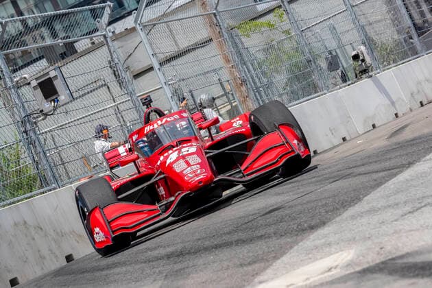 August 6, 2022, Nashville, TN, United States of America: JACK HARVEY (45) of Bassingham, England travels through the turns during a practice for the Big Machine Music City Grand Prix on the Streets Of Nashville in Nashville TN. IndyCar, Indy Car, IRL, USA SERIES 2022: Big Machine Music City Grand Prix Jack Harvey  - ZUMAa161 20220806_zaa_a161_041 Copyright: xWalterxG.xArcexSr.x