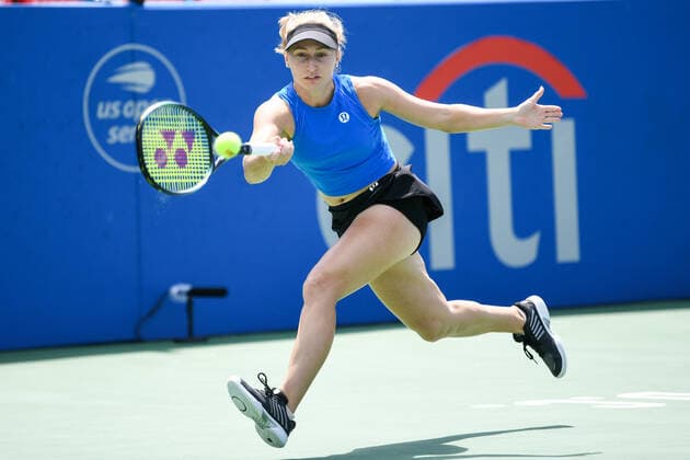 August 6, 2022, Washington, D.C, U.S: DARIA SAVILLE hits a forehand during her semifinal match against Kaia Kanepi at the Rock Creek Tennis Center. Washington U.S. - ZUMAg196 20220806_zap_g196_012 Copyright: xKylexGustafsonx