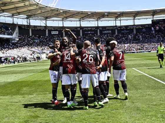 But et Joie Aaron Rasmey (ogc) FOOTBALL : Toulouse vs Nice - 1ere Journee du Championnat de Ligue1 UBEREATS - Toulouse - 07 08 2022 ThierryBreton Panoramic 