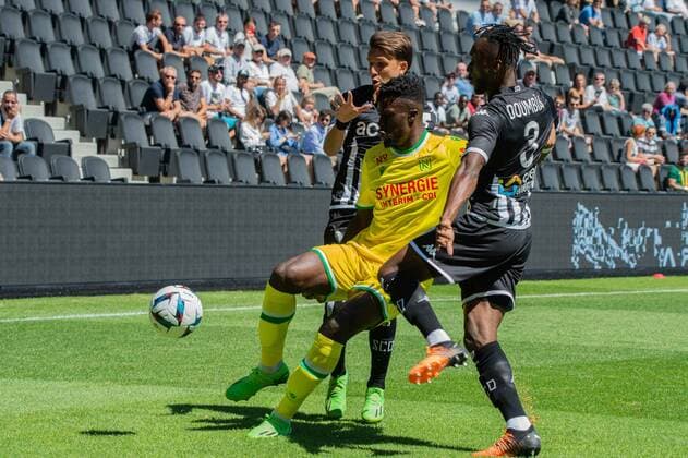 Evann Guessand (FC NANTES) FOOTBALL : Angers SCO vs FC Nantes - Ligue 1 - JournÃ e 1- 07 08 2022 BaptisteAutissier Panoramic 