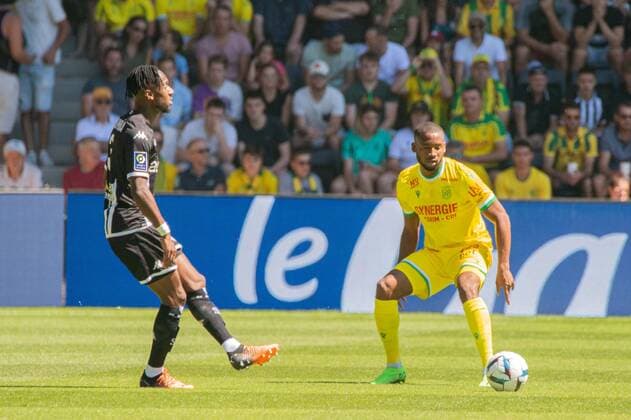 Marcus Coco (FC NANTES) Souleyman Doumbia (ANGERS SCO) FOOTBALL : Angers SCO vs FC Nantes - Ligue 1 - JournÃ e 1- 07 08 2022 BaptisteAutissier Panoramic 
