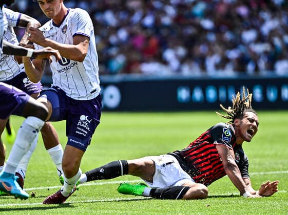 Alexis Beka Beka (ogc) FOOTBALL : Toulouse vs Nice - 1ere Journee du Championnat de Ligue1 UBEREATS - Toulouse - 07 08 2022 ThierryBreton Panoramic 