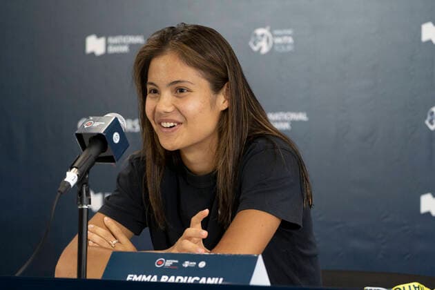 August 7, 2022, Toronto, Ontario, Canada: British tennis player EMMA RADUCANU speaks to media prior to the start of the National Bank Open Tennis tournament in Toronto, Canada. Toronto Canada - ZUMAm215 20220807_zip_m215_002 Copyright: xArlynxMcAdoreyx