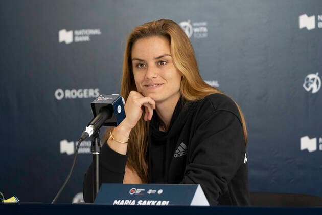 August 7, 2022, Toronto, Ontario, Canada: Greek tennis player MARIA SAKKARI speaks to media prior to the start of the National Bank Open Tennis tournament in Toronto, Canada. Toronto Canada - ZUMAm215 20220807_zip_m215_004 Copyright: xArlynxMcAdoreyx