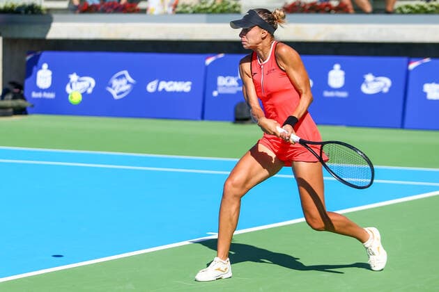 Polish Open Magda Linette (POL) during the ITF Women s World Tennis Tour in Kozerki, Poland, on August 7, 2022. Kozerki Poland  Copyright: xFotoxOlimpikx originalFilename:jastrzebowski-polishop220807_nphjR.jpg