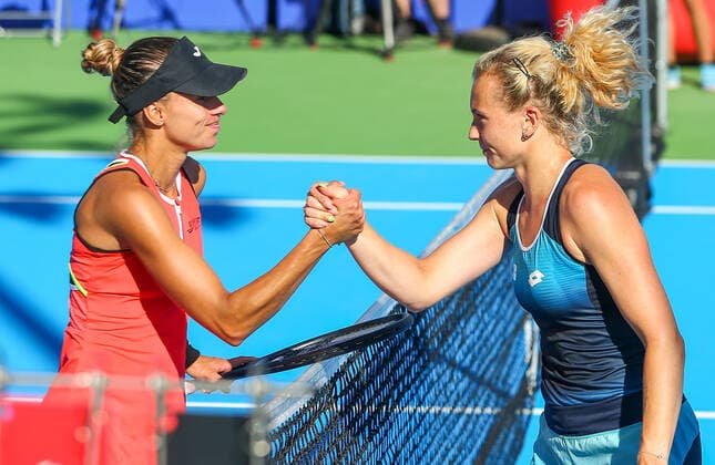 Polish Open Magda Linette (POL),Katerina Siniakova (CZE) during the ITF Women s World Tennis Tour in Kozerki, Poland, on August 7, 2022. Kozerki Poland  Copyright: xFotoxOlimpikx originalFilename:jastrzebowski-polishop220807_npYWp.jpg