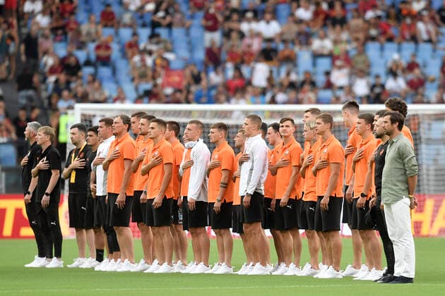 players of Shakhtar Donetsk during the pre-season friendly football match between AS Roma and of Shakhtar Donetsk at Olimpico stadium in Rome (Italy), August 7th, 2022. Photo Antonietta Baldassarre Insidefoto antoniettaxbaldassarre