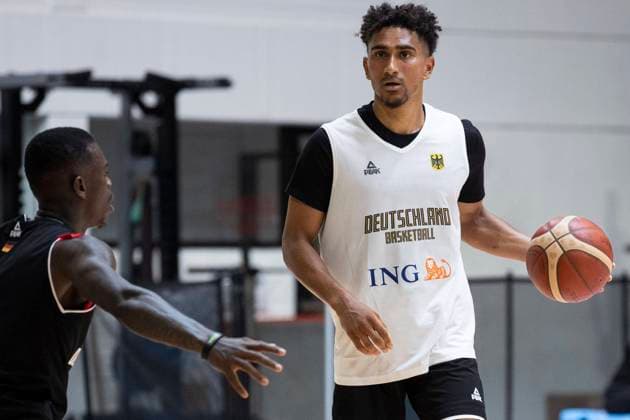 Basketball media training of the mens national team on 08 08 2022 in Cologne North Rhine Westphalia Maodo Lo on the ball Copyright: xKirchner MarcoxSteinbrennerx