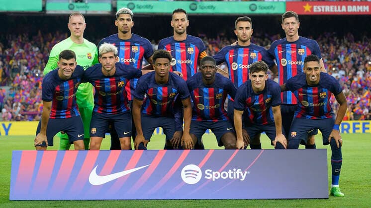 ESP: FC Barcelona, Barca Pumas. Joan Gamper Trophy FC Barcelona team group, Mannschaftsbild, Totale during the Joan Gamper trophy match between FC Barcelona and Pumas played at Spotify Camp Nou Stadium on August 7, 2022 in Barcelona, Spain. kpng Copyright: xSergioxRuizx xPRESSINx PS_220807_566