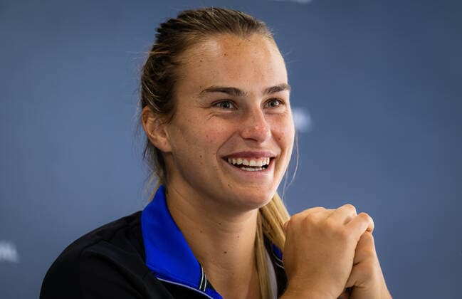 August 7, 2022, TORONTO, CANADA: Aryna Sabalenka of Belarus talks to the media ahead of the 2022 National Bank Open WTA, Tennis Damen 1000 tennis tournament TORONTO CANADA - ZUMAa181 20220807_zaa_a181_091 Copyright: xRobxPrangex