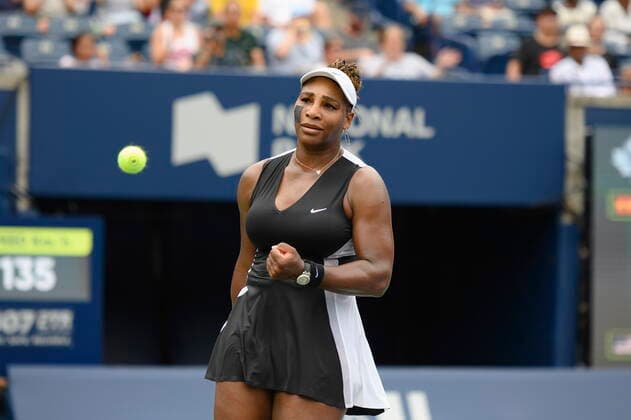August 8, 2022, Toronto, ON, Canada: Serena Williams of the U.S.A celebrates after defeating Nuria Parrizas-Diaz of Spain, during the National Bank Open womenöÄÃ s tennis tournament in Toronto, on Monday, Aug. 8, 2022. Canada News - August 8, 2022  - ZUMAc35_ 20220808_zaf_c35_035 Copyright: xChristopherxKatsarovx