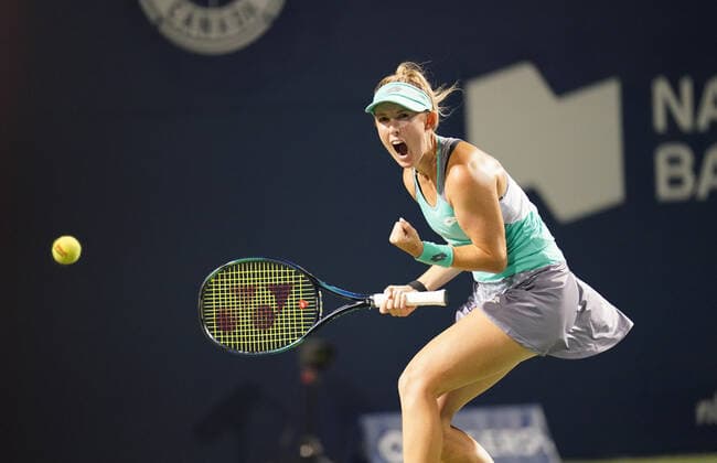August 8, 2022, Toronto, Ontario, Canada: STORM SANDERS Hits a ball during her game against Leylah Fernandez.Fernandez of Montreal beat Storm Sanders 2-1 in front of her home Canadian crowd. Toronto Canada - ZUMAm215 20220808_zip_m215_017 Copyright: xArlynxMcAdoreyx