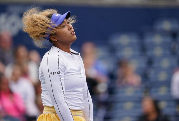 August 9, 2022, Toronto, Ontario, Canada: NAOMI OSAKA retires from the National Bank Open in Toronto during her match against Kaia Kanepi due to an unknown injury Toronto Canada - ZUMAm215 20220809_zip_m215_022 Copyright: xArlynxMcAdoreyx