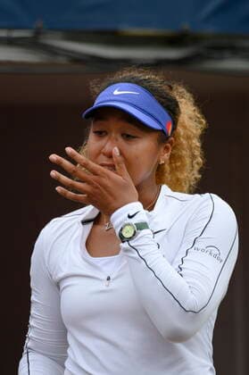 August 9, 2022, Toronto, ON, Canada: Naomi Osaka wipes a tear after retiring early from a match against Kaia Kanepi of Estonia, during the National Bank Open tennis tournament in Toronto, on Tuesday, Aug. 9, 2022. Canada News - August 9, 2022  - ZUMAc35_ 20220809_zaf_c35_118 Copyright: xChristopherxKatsarovx