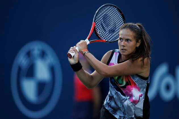 August 9, 2022, Toronto, ON, CANADA: Daria Kasatkina, of Russia, returns to Bianca Andreescu, of Canada, during tennis action at the National Bank Open in Toronto Tuesday, Aug. 9, 2022. Canada News - August 9, 2022 - ZUMAc35_ 20220809_zaf_c35_199 Copyright: xColexBurstonx