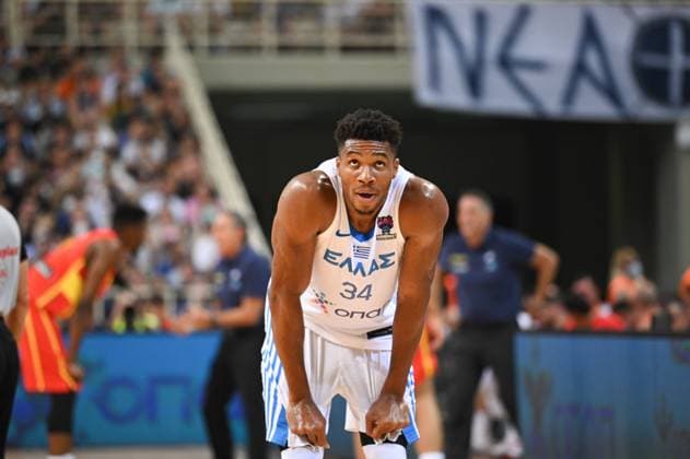 August 9, 2022, Athens, Greece: GIANNIS ANTETOKOUNMPO 34 of Greek Basketball Team react during the friendly match between the Greek national team, Nationalteam and the Spanish National Team at OAKA Stadium on August 9, 2022 in Athens, Greece. Iternational Basketball Teams - Friendly Match - Greece vs Spain, Athens, Greece  - ZUMAl164 20220809_zsa_l164_050 Copyright: xStefanosxKyriazisx