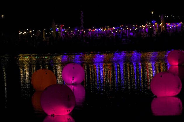 Opening day sea of lights at the opening ceremony of the European Championships in Munich on 10 08 2022, Germany, Oberbayern Munich Olypiapark Oberbayern Germany