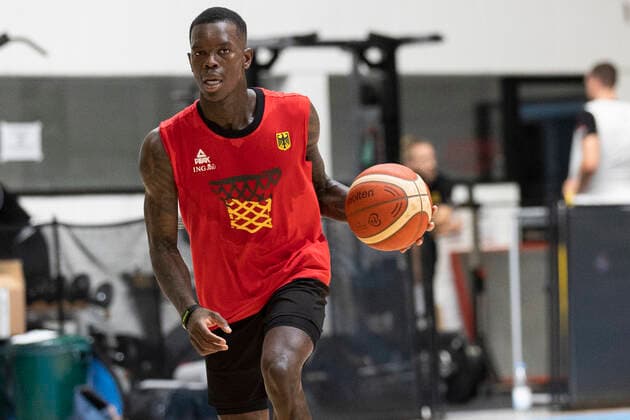 Basketball media training of the mens national team on 08 08 2022 in Cologne North Rhine Westphalia Dennis Schröder on the ball Copyright: xKirchner MarcoxSteinbrennerx