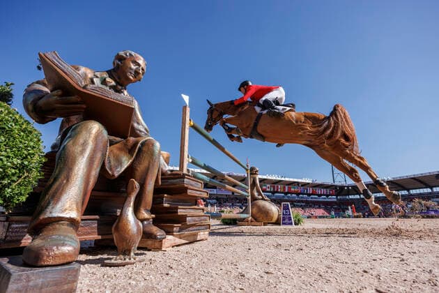 Sport Themen der Woche KW32 Sport Bilder des Tages HERNING - ECCO FEI World Championships 2022, HERNING - ECCO FEI World Championships 2022 THIEME Andre (GER), DSP Chakaria Jumping Team - Round 1 FEI World Team Jumping Championship - Round 1 Agria FEI World Jumping Championship presented by Helgstrand Herning, MCH Messecenter 11. August 2022 - *** HERNING ECCO FEI World Championships 2022, HERNING ECCO FEI World Championships 2022 THIEME Andre GER , DSP Chakaria Jumping Team Round 1 FEI World Team Jumping Championship Round 1 Agria FEI World Jumping Championship presented by Helgstrand Herning, MCH Messecenter 11 August 2022
