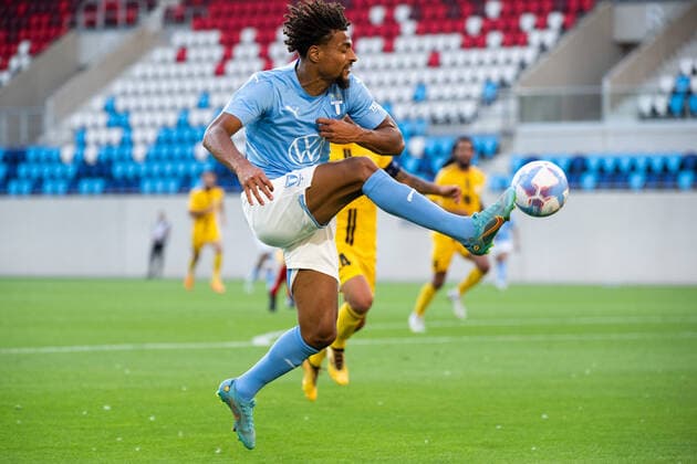 220811 Joseph Ceesay of Malmö during the UEFA Europa League qualification between Diddeleng and Malmö FF on August 11, 2022 in Luxembourg Photo Daniel Stiller BILDBYRAN kod DS DS0267 fotbol football soccer fotball uefa europa league diddeleng malmö ff bbeng,  Copyright: DANIELxSTILLER BB220811DS026