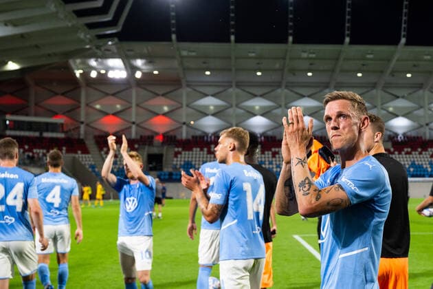 220811 Soren Rieks of Malmö celebrates after the UEFA Europa League qualification between Diddeleng and Malmö FF on August 11, 2022 in Luxembourg Photo Daniel Stiller BILDBYRAN kod DS DS0267 fotbol football soccer fotball uefa europa league diddeleng malmö ff bbeng jubel,  Copyright: DANIELxSTILLER BB220811DS064
