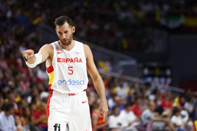 August 11, 2022, MADRID, MADRID, SPAIN: Rudy Fernandez of Spain gestures during the basketball friendly national match played between Spain Team and Greece Team at Wizink Center pavilion on August 11, 2022, in Madrid, Spain. MADRID SPAIN - ZUMAa181 20220811_zaa_a181_030 Copyright: xOscarxJ.xBarrosox