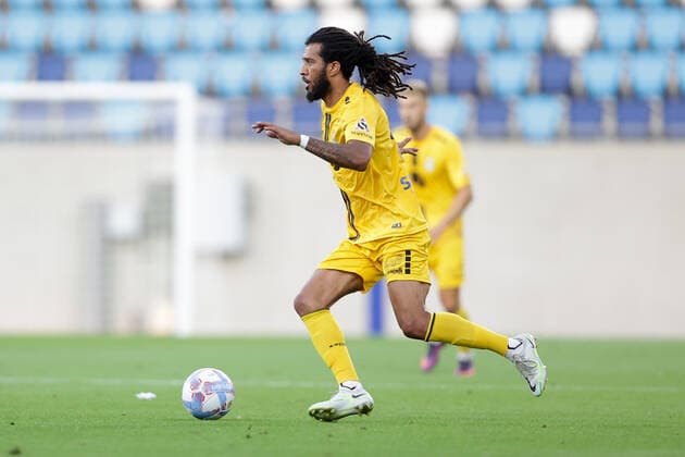 Nelito da Cruz Vova Dudelange 6 crop, single image, action, full body 11 08 2022 Football Europa League qualification, 3 round, second leg, season 2022 2023 11 08 2022 F91 Dudelange LUX Malmö FF SWE Dudelange Malmo Stade de Luxembourg, Luxembourg