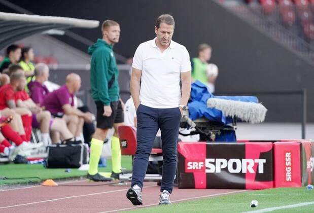 photo Manuel Geisser 11 08 2022 stadium Letzigrund UEFA Europa League qualification 2022 2023 FC Zuerich Linfield FC picture Franco Foda coach FC Zuerich action single image gesture