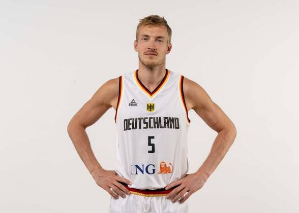 Basketball Cologne 08 08 2022 German national basketball team men squad for Eurobasket 2022 European Championship Nils Giffey Germany, No 05