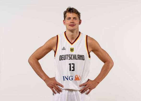 Basketball Cologne 08 08 2022 German Basketball National Team Men Squad for Eurobasket 2022 European Championship Moritz Wagner Germany, No 13