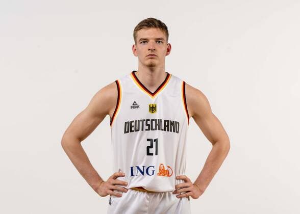 Basketball Cologne 08 08 2022 German national basketball team men squad for Eurobasket 2022 European Championship Justus Hollatz Germany, No 21