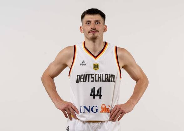 Basketball Cologne 08 08 2022 German Basketball National Team Men Men Squad for Eurobasket 2022 European Championship David Krämer Germany, No 44 Kraemer Kramer