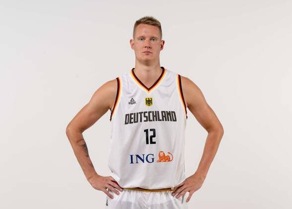 Basketball Cologne 08 08 2022 German national basketball team men squad for Eurobasket 2022 European Championship Robin Benzing Germany, No 12