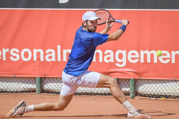 Julian Lenz GER TC Bredeney 1 12 08 2022 ¢ Tennis Bundesliga ¢ Badwerk Gladbacher HTC 1 vs TC Bredeney 1 Copyright: xPeterxEppingerx