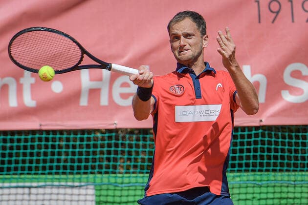 Aleksandr Nedovyesov KAZ Badwerk Gladbacher HTC 1 12 08 2022 ¢ Tennis Bundesliga ¢ Badwerk Gladbacher HTC 1 vs TC Bredeney 1 Copyright: xPeterxEppingerx