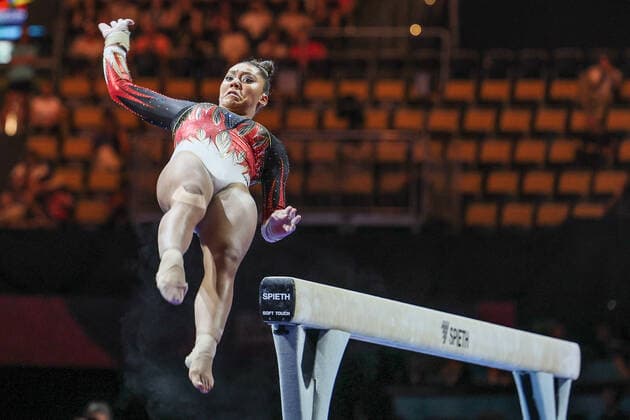 Sport Themen der Woche KW32 Belgian gymnast Jutta Verkest pictured in action during the women s team final of the Artistic Gymnastics European Championships Munich 2022, in Munich, Germany, on Saturday 13 August 2022. The second edition of the European Championships takes place from 11 to 22 August and features nine sports. BENOITxDOPPAGNE  x38761778x