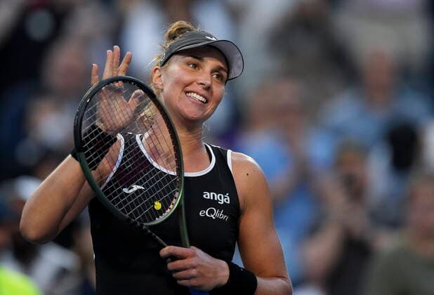 August 13, 2022, TORONTO, ON, CANADA: Brazil s Beatriz Haddad Maia reacts to the crowd after defeating Karolina Pliskova, of the Czech Republic, during the National Bank Open semi-final tennis tournament action in Toronto on Saturday, August 13, 2022. Canada News - August 13, 2022  - ZUMAc35_ 20220813_zaf_c35_140 Copyright: xNathanxDenettex