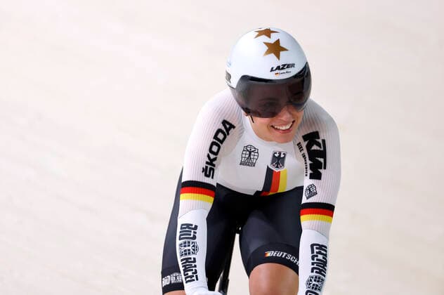 Winner Emma Hinze in the 500m time trial at the European Championships 2022 in track cycling at the Messe München Munich, 13 08 2022 Foto:xJ.xMWx xFuturexImage