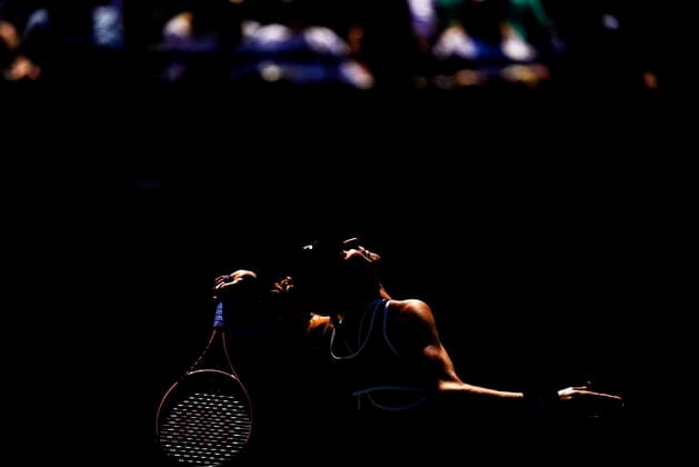 August 14, 2022, TORONTO, ON, CANADA: Beatriz Haddad Maia, of Brazil, serves the ball against Simona Halep, of Romania, during the National Bank Open finals tennis tournament in Toronto on Sunday, August 14, 2022. Canada News - August 14, 2022 - ZUMAc35_ 20220814_zaf_c35_022 Copyright: xNathanxDenettex