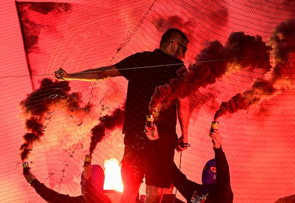Sport Themen der Woche KW32 Sport Bilder des Tages 3. kolo prvni fotbalove ligy: Sparta Praha - Sigma Olomouc, 14. srpna 2022, Praha. Fanousci Sparty. CTKPhotoP2022081406095 