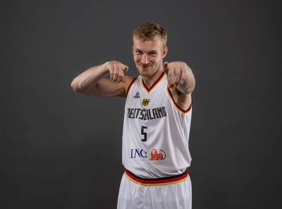 Basketball Cologne 08 08 2022 German national basketball team men squad for Eurobasket 2022 Nils Giffey Germany, No 05