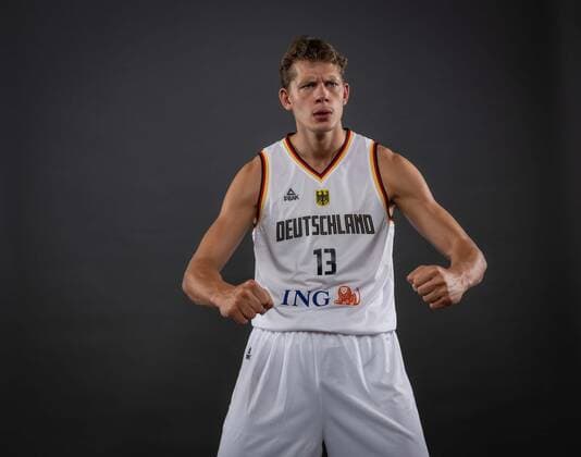 Basketball Cologne 08 08 2022 German national basketball team men squad for Eurobasket 2022 Moritz Wagner Germany, No 13