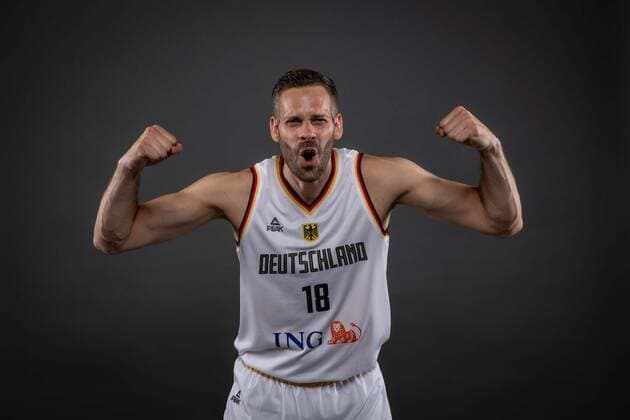 Basketball Cologne 08 08 2022 German national basketball team men squad for Eurobasket 2022 Jonas Wohlfarth Bottermann Germany, No 18