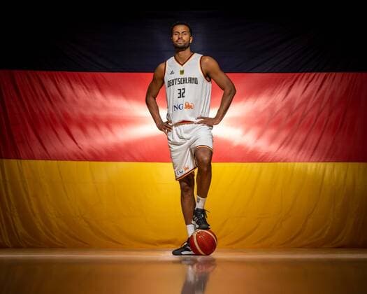 Basketball Cologne 08 08 2022 German Basketball National Team Men Squad for Eurobasket 2022 European Championship Johannes Thiemann Germany, No 32